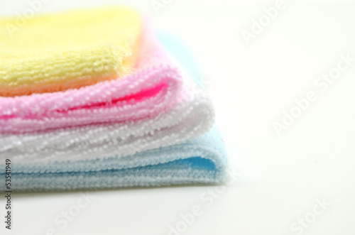 colorful towels on white background