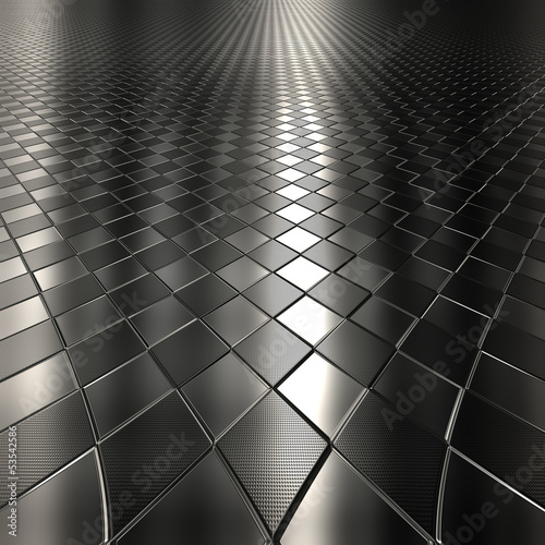 Dark metal silver checked  pattern
