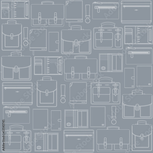 seamless pattern with leather goods on the gray background