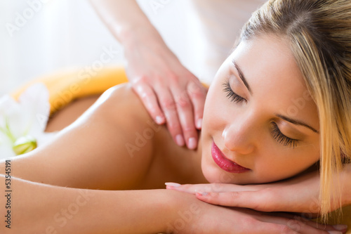 Wellness - woman getting body massage in Spa