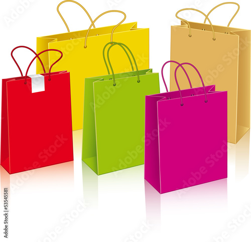 Set of different paper bags