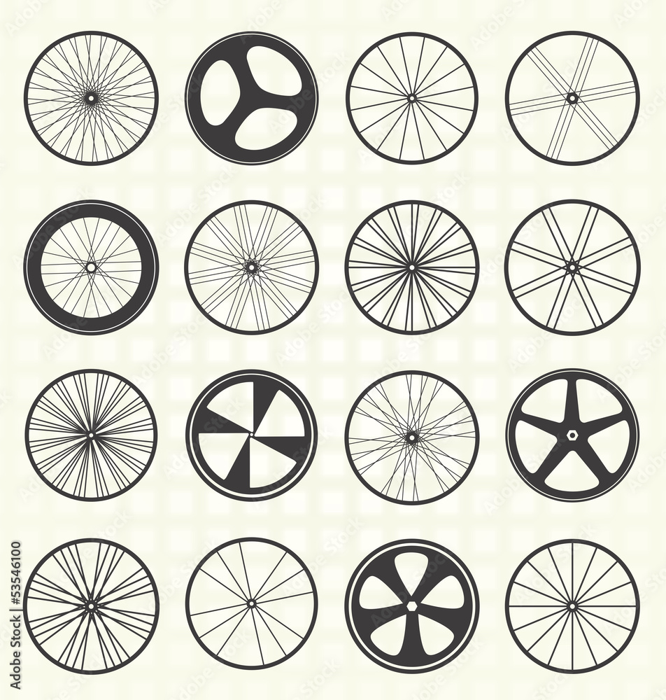 Vector Set: Bike Wheel Silhouettes