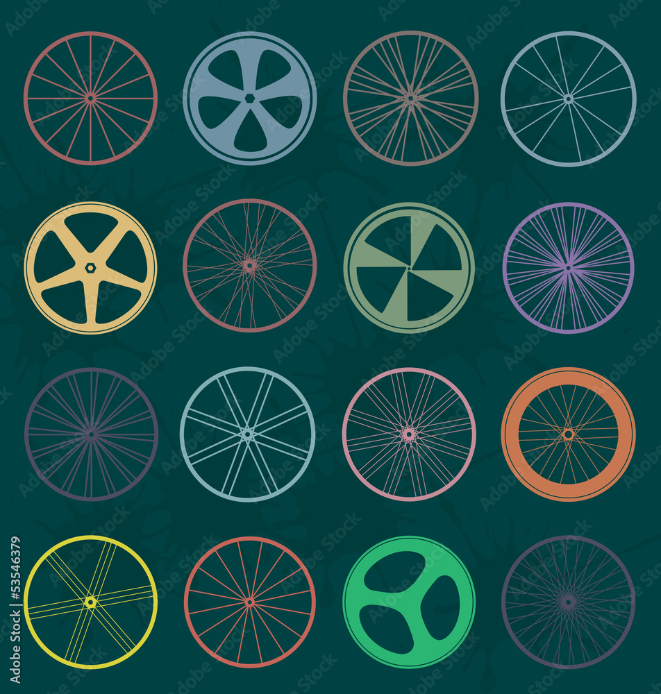 Vector Set: Bike Wheel Silhouettes