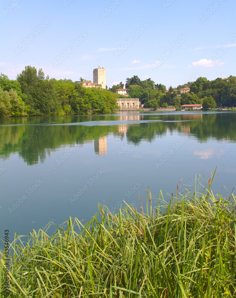 Panorama of Adda River, Trezzo - Italy