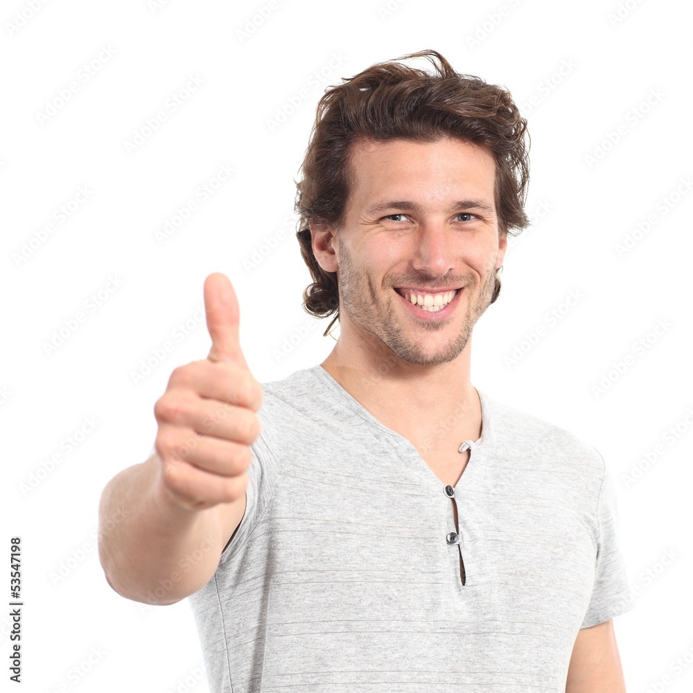 Portrait of an attractive man with thumb up Portrait of an attractive man with thumb up