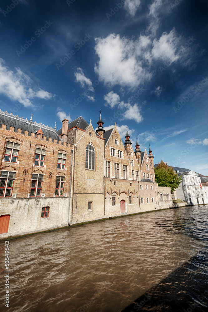 Water canal and old European buildings
