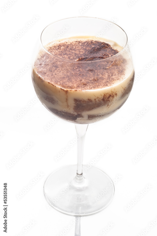 tiramisu dessert in crystal goblet tiramisu dessert in crystal goblet