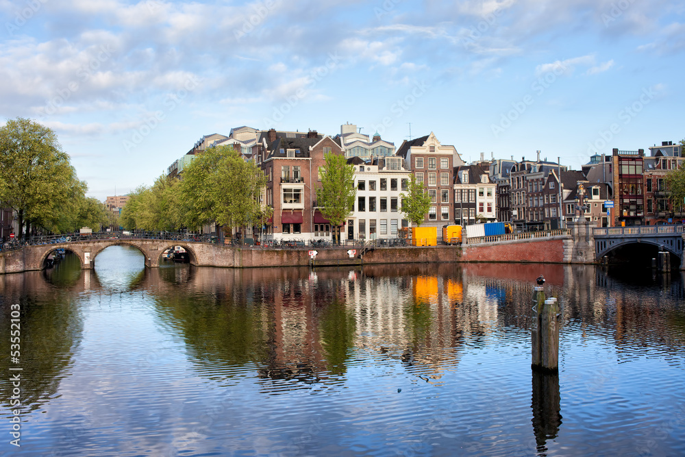 Amstel River in the City of Amsterdam