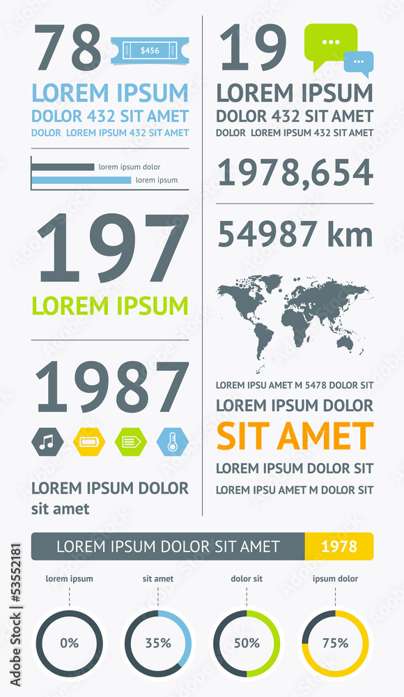 Obraz premium Flat Elements of Infographics