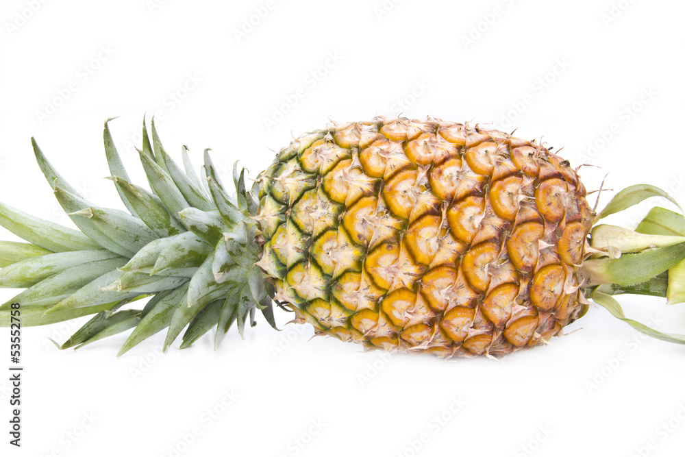 ripe pineapple isolated on white background. ripe pineapple isolated on white background.