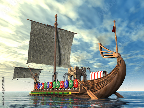 Altes römisches Kriegsschiff