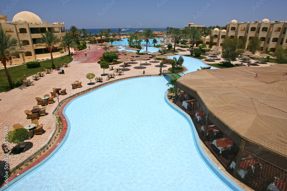 Fototapeta premium pool for relaxing and swimming in Egypt