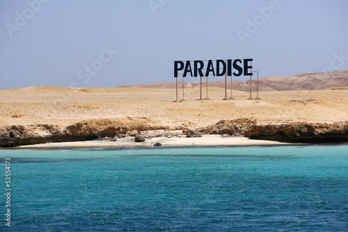 summer beach and Red Sea in Egypt Paradise island