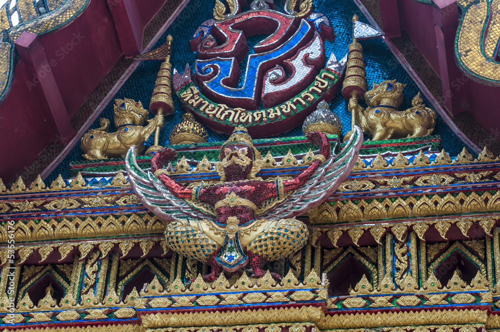 Interior of a Buddhist temple in Thailand