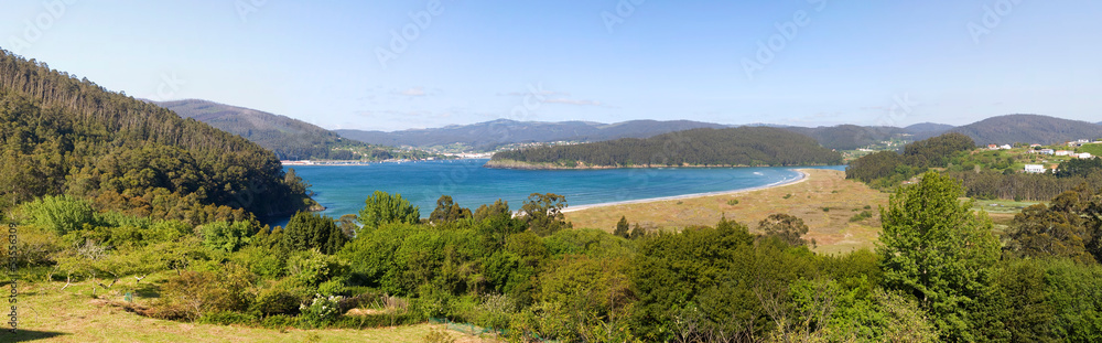 Panoramic landscape with beach in a sunny day
