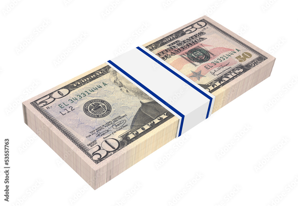 Dollars money isolated on white. 3D photo rendering. Dollars money isolated on white. 3D photo rendering.