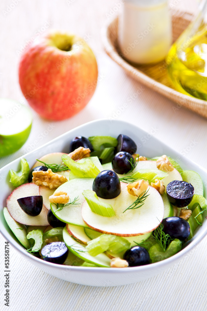Apple with Celery, Grape and Walnut salad Apple with Celery, Grape and Walnut salad