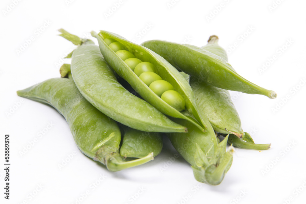 Pea pods and peas