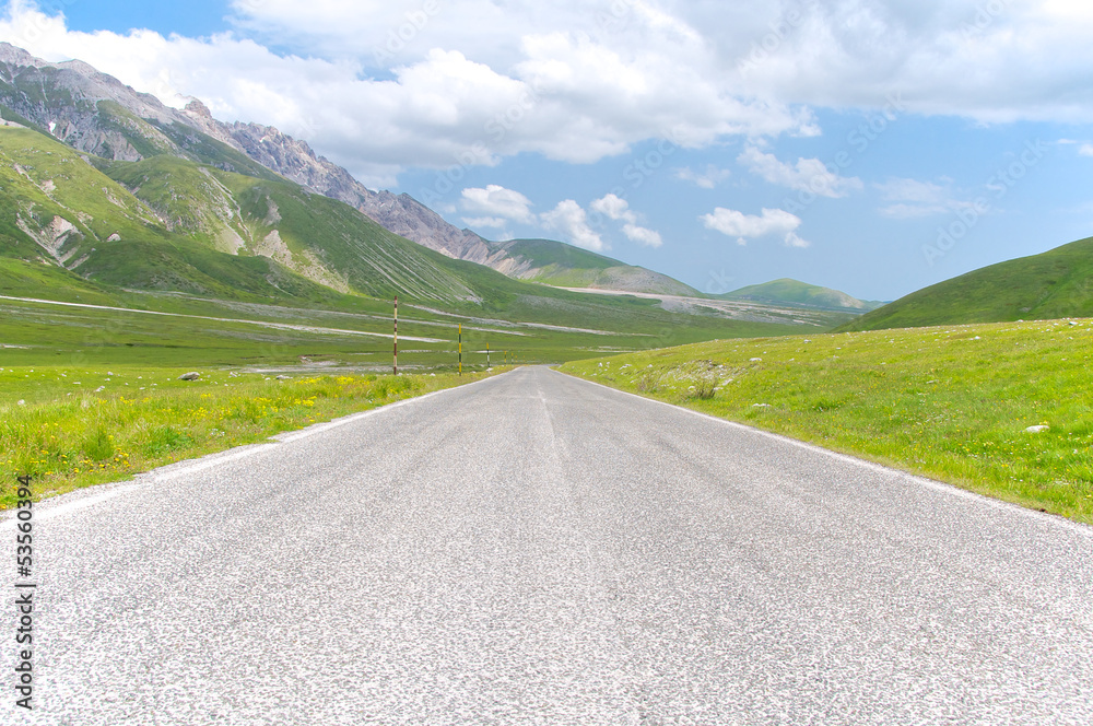 The road of Campo Imperatore - Gran Sasso, Abruzzo, Italy The road of Campo Imperatore - Gran Sasso, Abruzzo, Italy