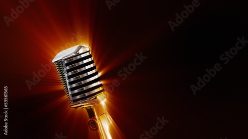 Retro microphone with shine photo