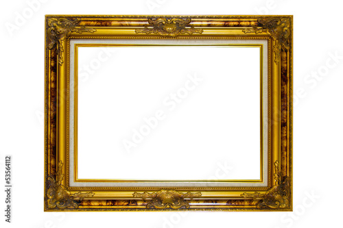 Wallpaper Mural gold picture frame. Isolated over white background Torontodigital.ca