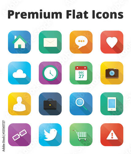 premium flat icons set