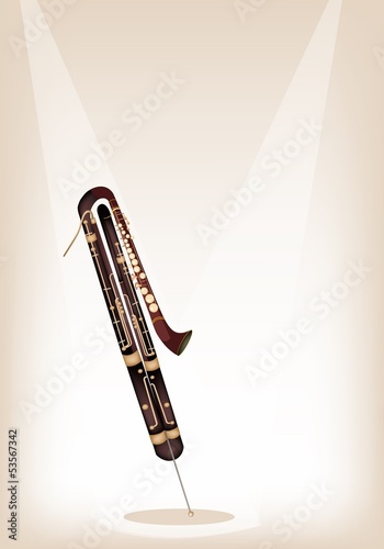 A Classical Contrabassoon on Brown Stage Background