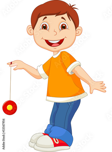 Little boy playing yo yo