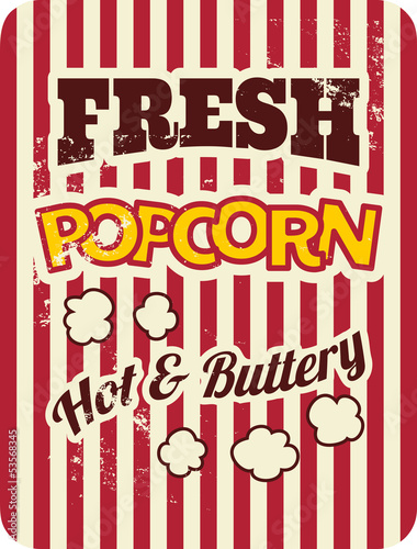 Plakat Plakat retro popcorn