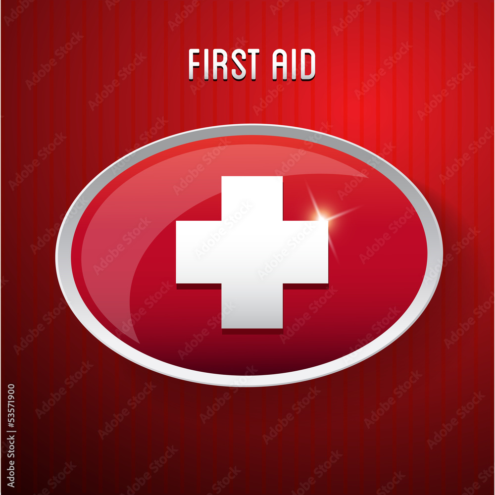 Obraz premium First aid medical button sign isolated