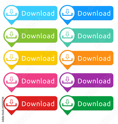 Botones para página web para Descargas en varios colores