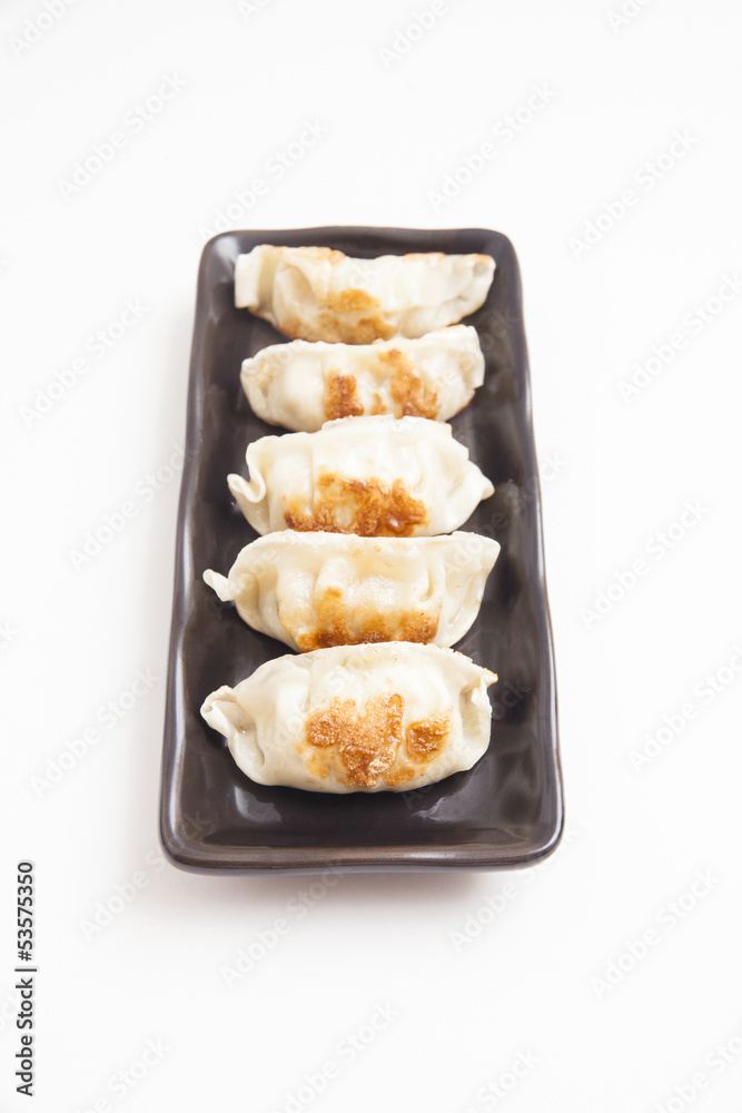 Japanese Dumplings with white background