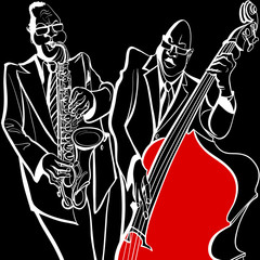 Wandcirkels Muziekband Jazzband tijdens sfeervol podiumoptreden  © Isaxar