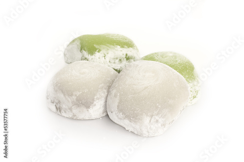 Daifuku Japanese sweets isolated on white background