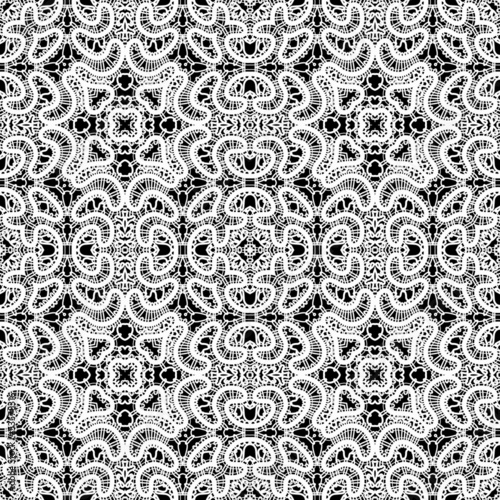Realistic white lace texture, seamless pattern
