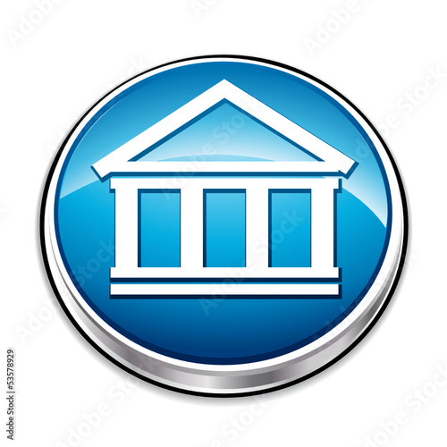 Blue stock exchange icon button.