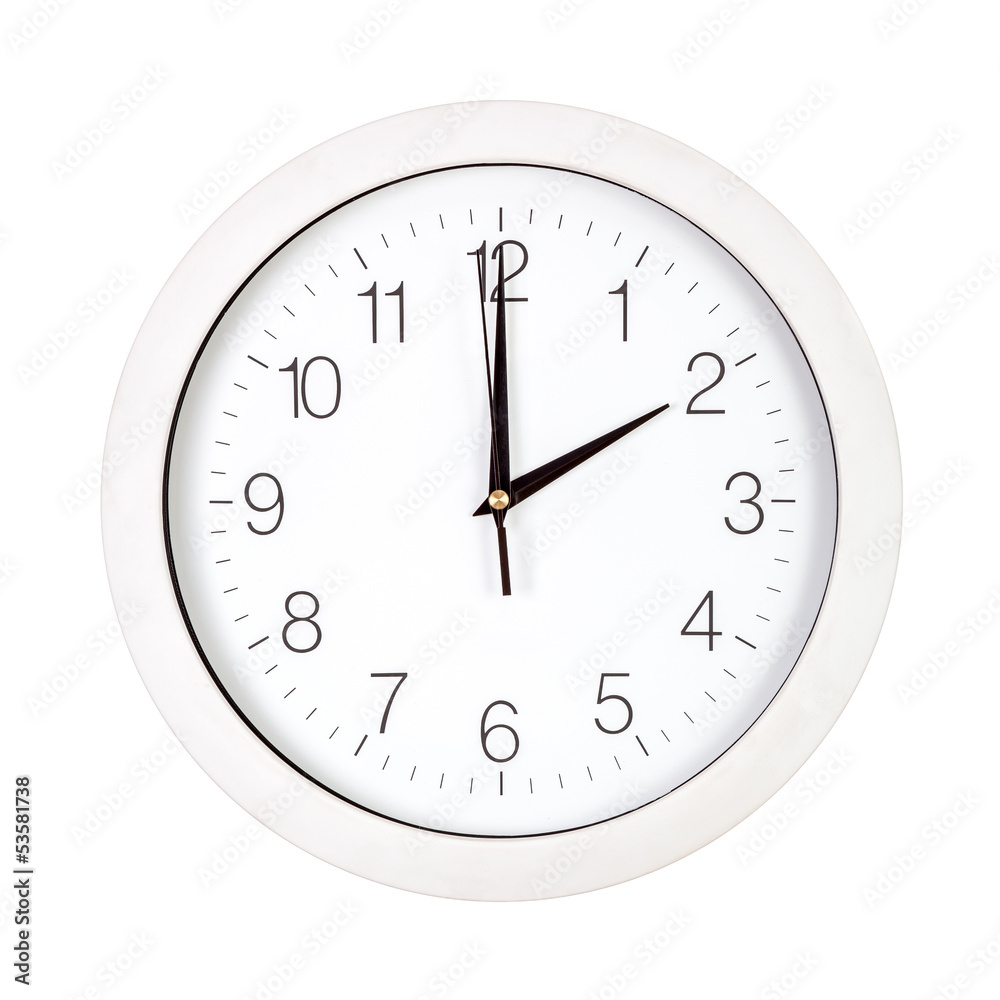 Clock face showing two o'clock Clock face showing two o'clock