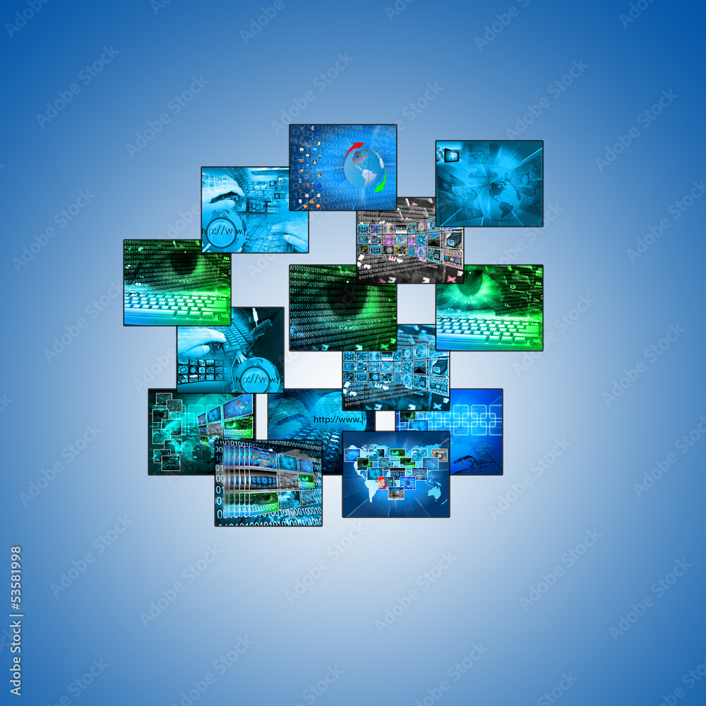 Fototapeta premium Pictures on a blue background 24.06.13