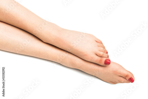 female foot in stockings