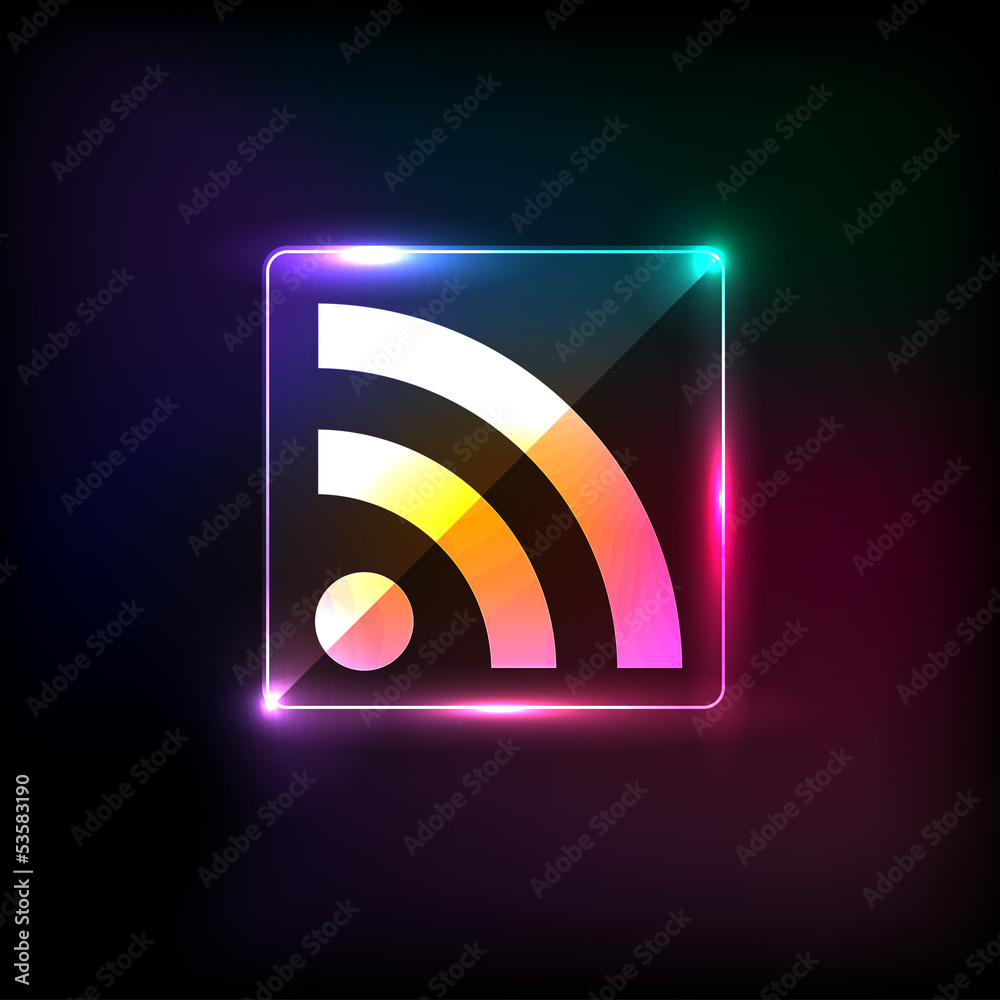 RSS Neon Icon, RSS Neon Icon,