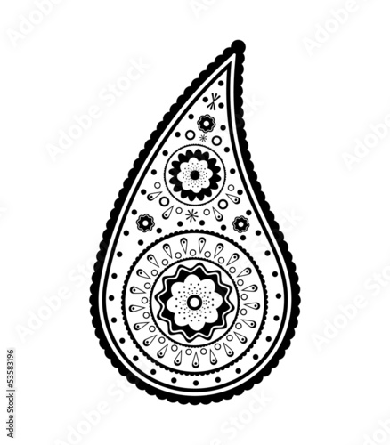 Paisley monochrome isolated