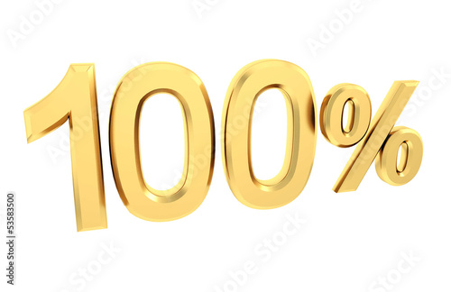 Gold percent isolated on white