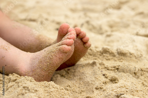 Baby's feet in the sand © cherryandbees