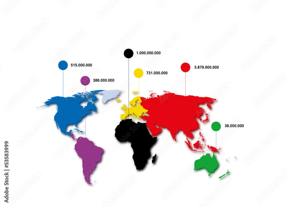 Obraz premium World map, World population