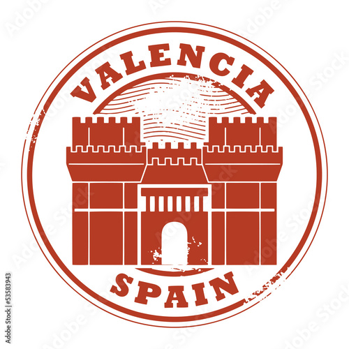 Grunge rubber stamp with words Valencia, Spain inside, vector