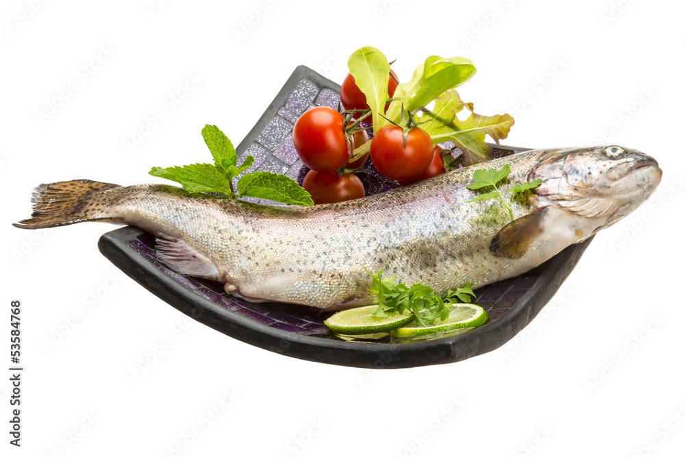 Fresh raw rainbow trout