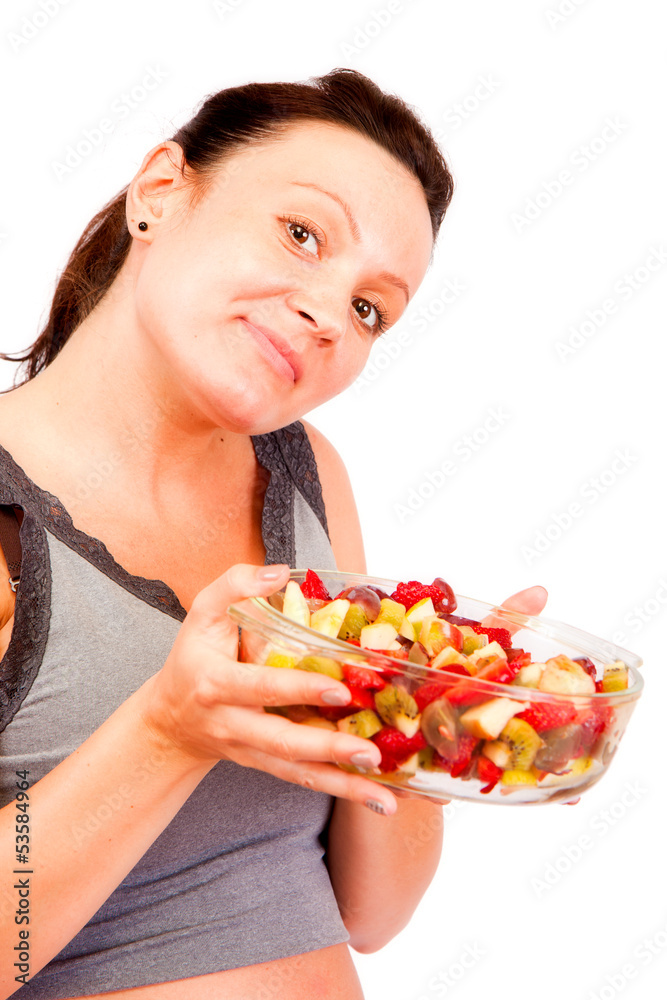 Woman with fruits