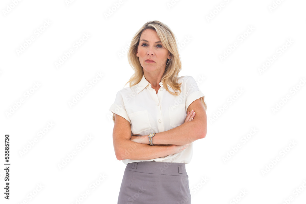 Angry businesswoman looking at the camera Angry businesswoman looking at the camera