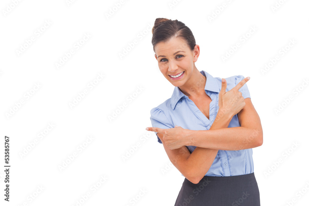 Elegant businesswoman indicating something Elegant businesswoman indicating something