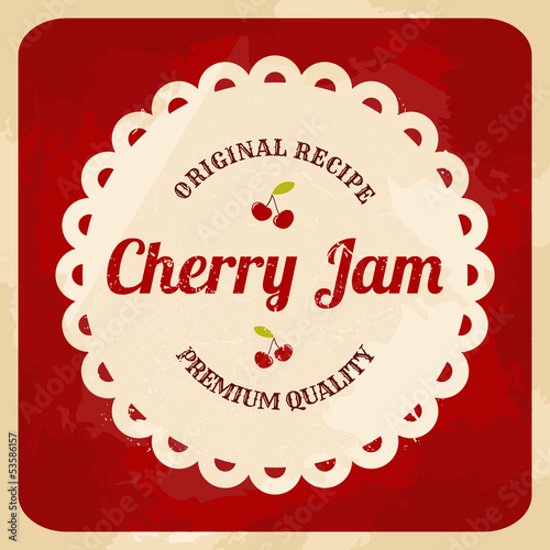 Retro Cherry Jam Label